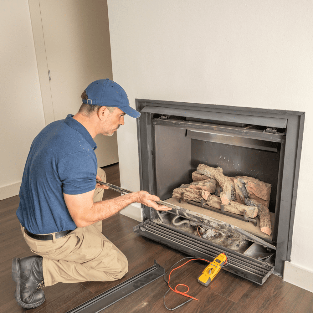 Heaton Plumbing Gas Fireplace Inspection Services - Plumber inspection of a Houston gas fireplace